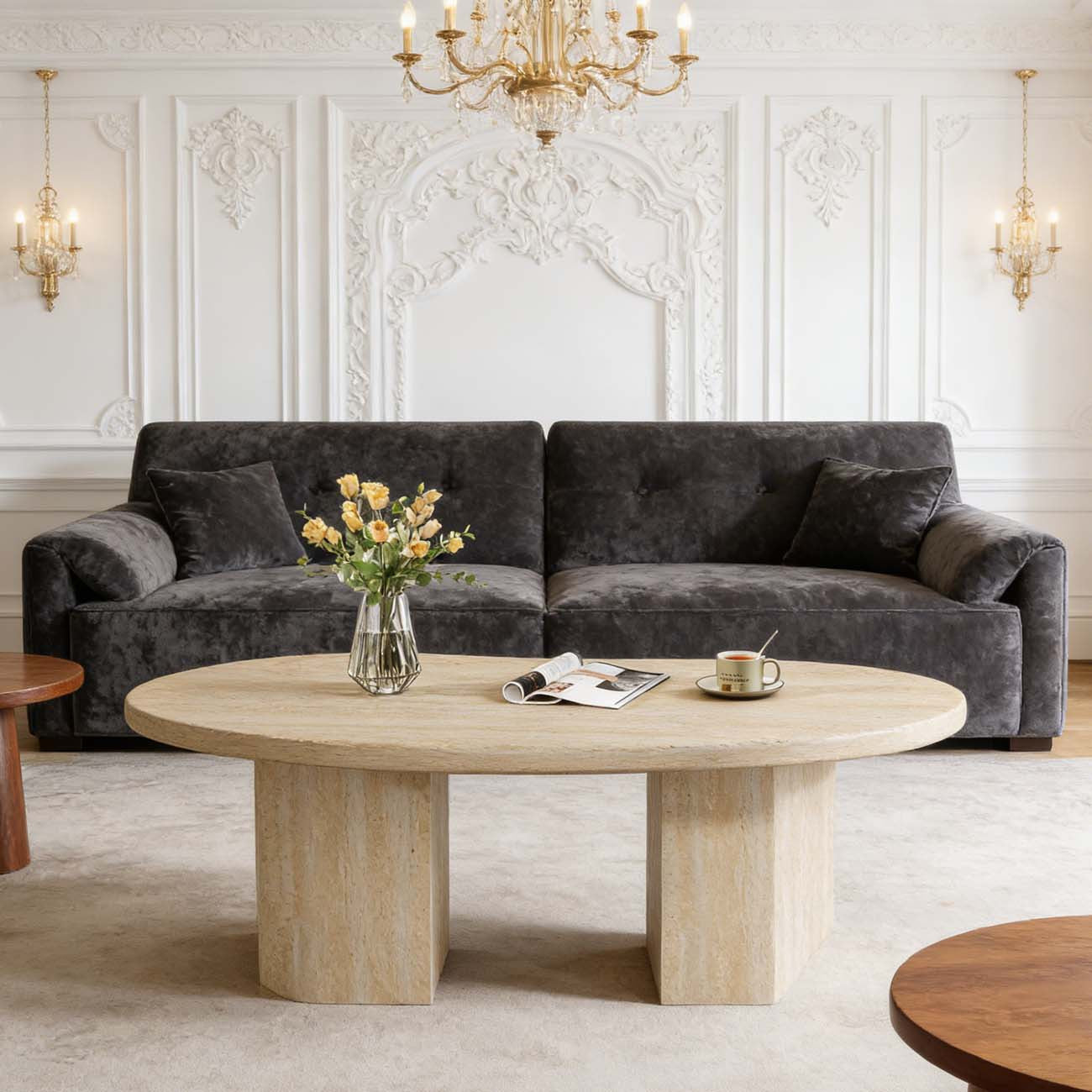 Grande table basse ovale moderne