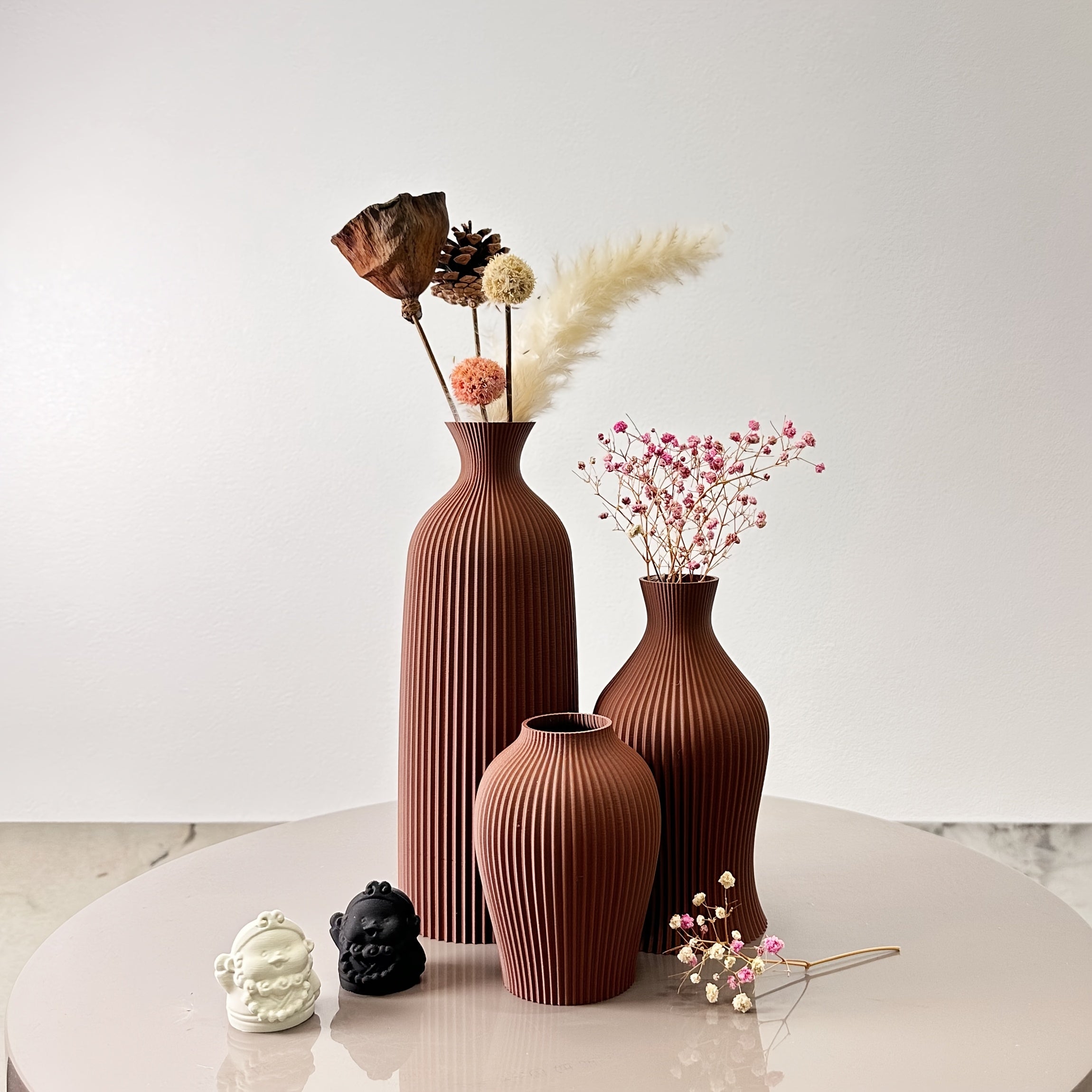 Ensemble de 3 vases décoratifs artistiques au design élégant