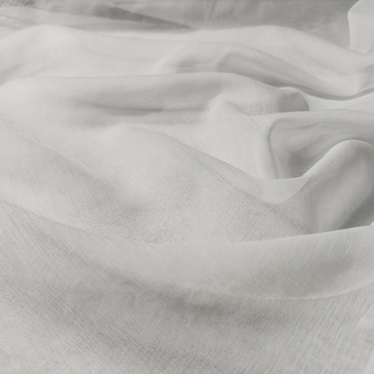 Rideau moderne blanc semi-transparent 2 pièces en tulle 100 % polyester