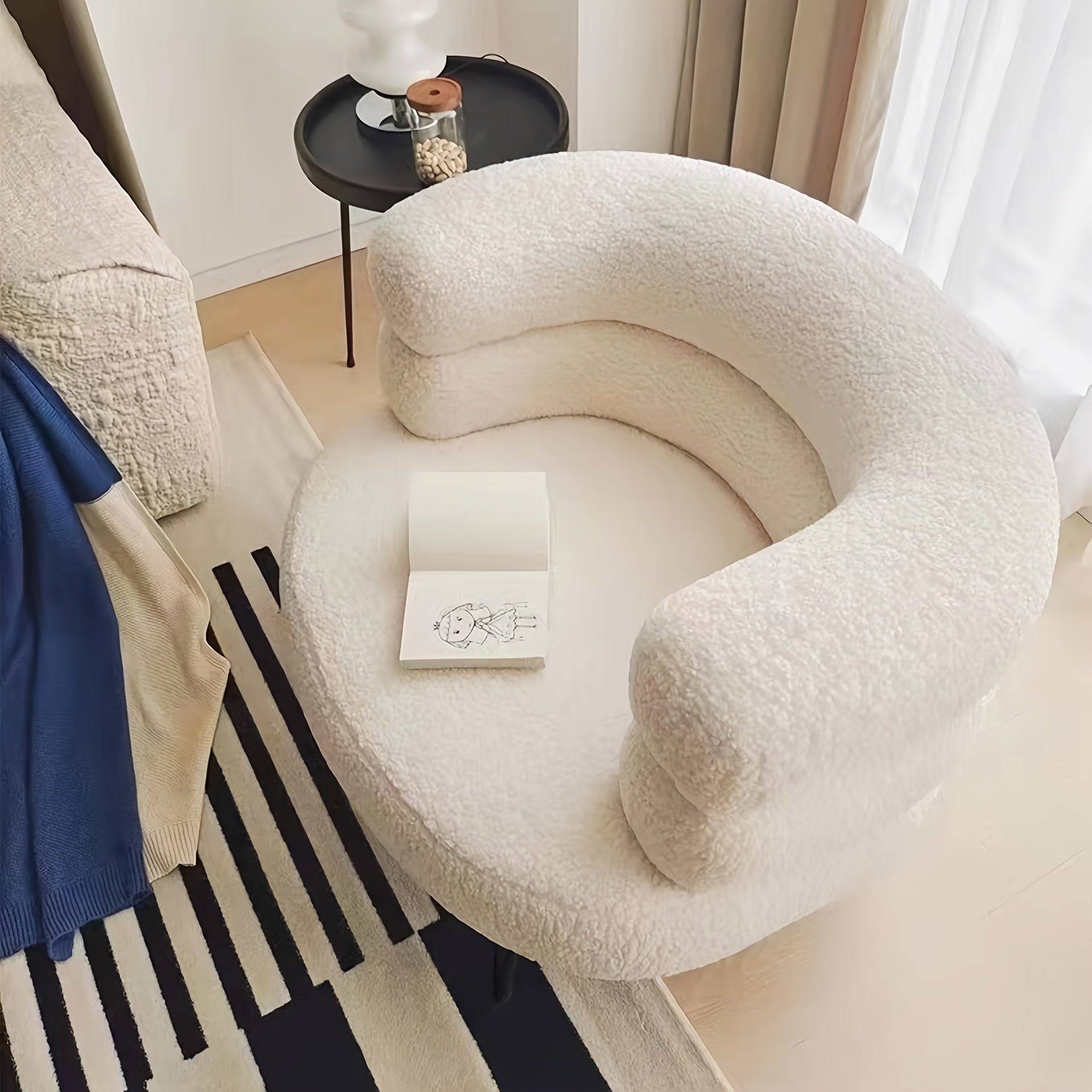 Fauteuil paresseux en laine bouclée