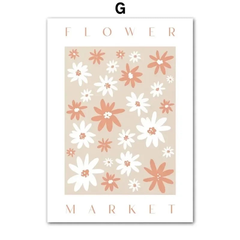 Affiche sur toile représentant une fleur colorée abstraite à l’inspiration bohème