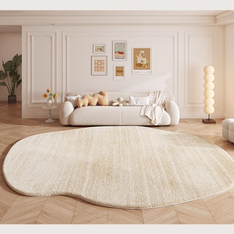 Tapis décoratif style crème française en tissu effet cachemire, doux et luxueux
