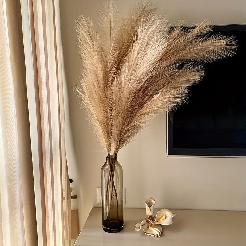 Lot de 4 fleurs artificielles de 80 cm, imitation pampas de grande taille